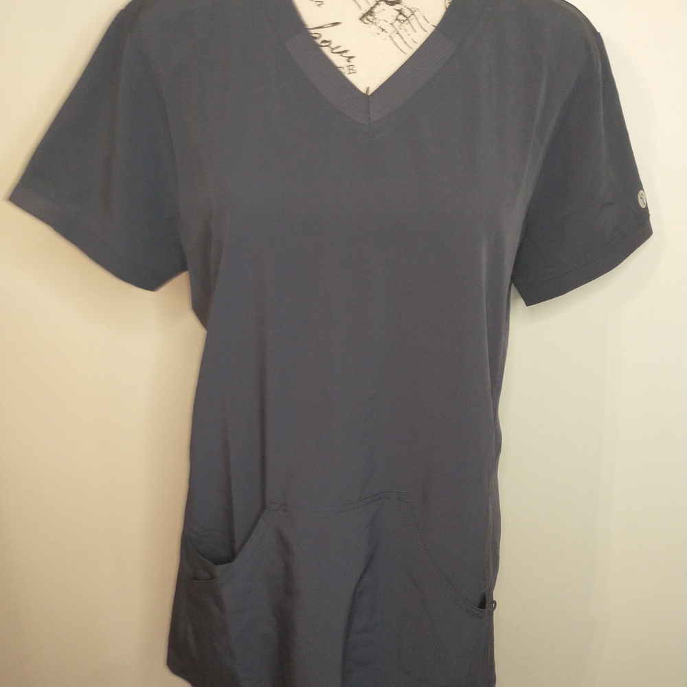 Scrubletics -Slate V-Neck Women's Scrub Top Size M